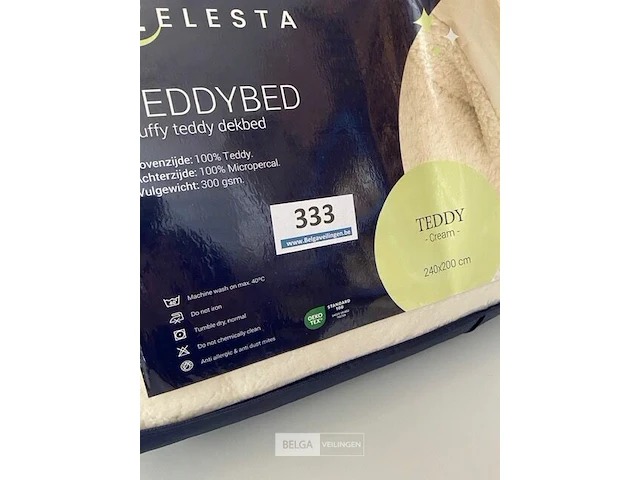 Zelesta teddybed fluffy cream 240 x 200 300 gr - afbeelding 3 van  3