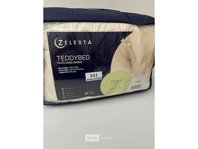 Zelesta teddybed fluffy cream 240 x 200 300 gr - afbeelding 1 van  3