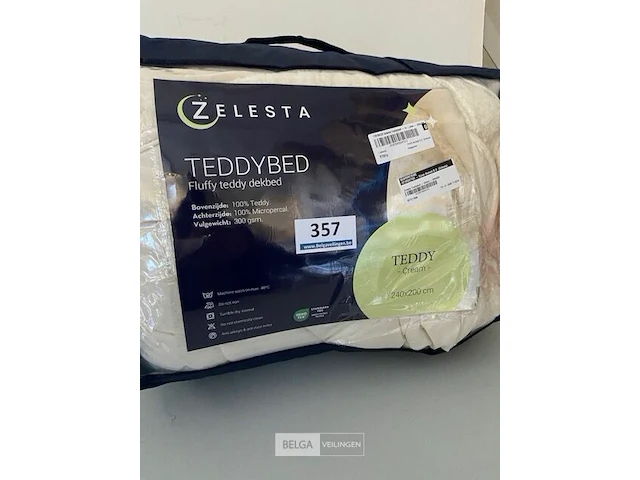 Zelesta teddybed fluffy cream 240 x 200 300 gr - afbeelding 2 van  3