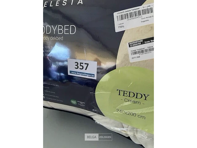 Zelesta teddybed fluffy cream 240 x 200 300 gr - afbeelding 3 van  3