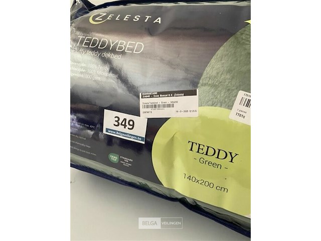 Zelesta teddybed fluffy green 140 x 200 300 gr - afbeelding 3 van  3