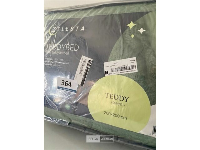 Zelesta teddybed fluffy green 200 x 200 300 gr - afbeelding 3 van  3