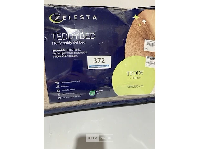 Zelesta teddybed fluffy taupe 140 x 200 300 gr - afbeelding 2 van  3