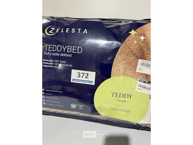 Zelesta teddybed fluffy taupe 140 x 200 300 gr - afbeelding 3 van  3