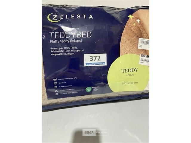 Zelesta teddybed fluffy taupe 140 x 200 300 gr - afbeelding 1 van  3