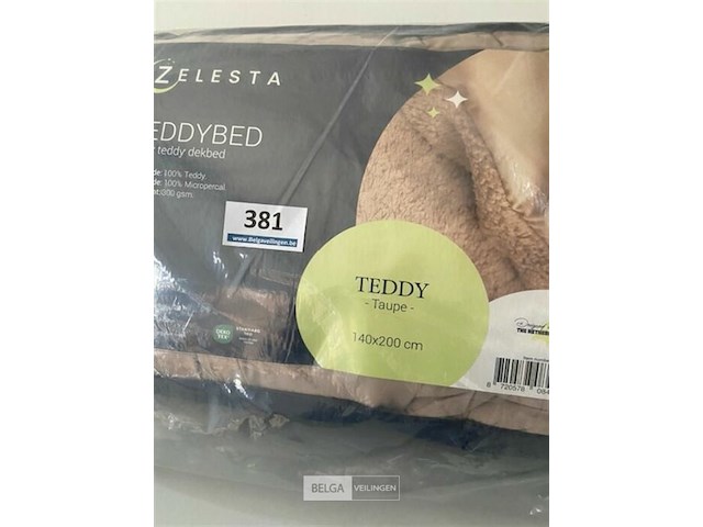 Zelesta teddybed fluffy taupe 140 x 200 300 gr - afbeelding 3 van  3