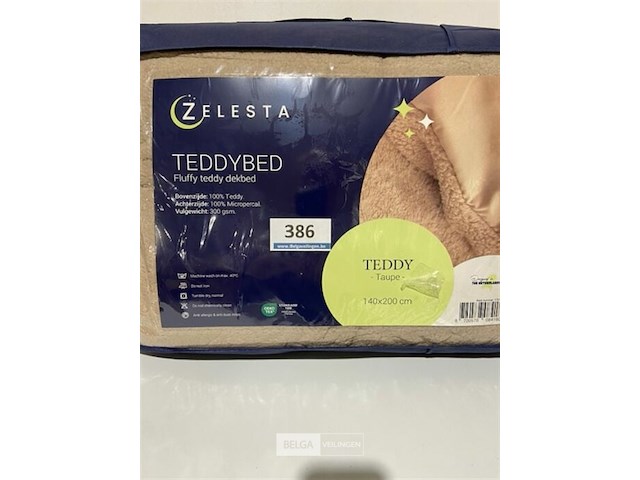 Zelesta teddybed fluffy taupe 140 x 200 300 gr - afbeelding 1 van  3