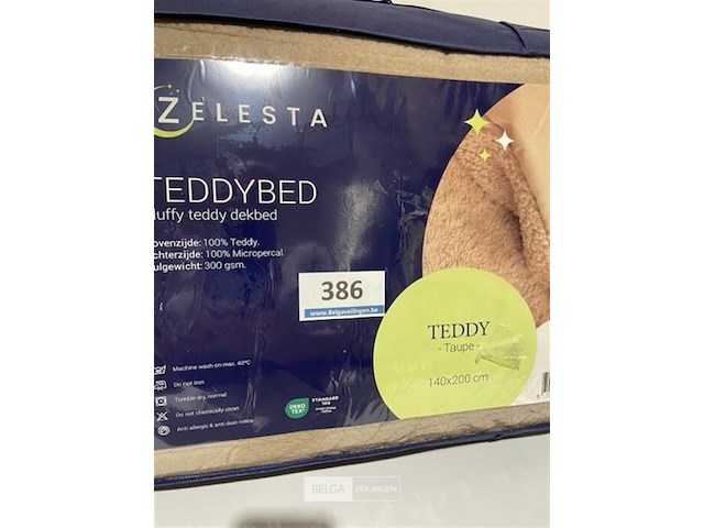 Zelesta teddybed fluffy taupe 140 x 200 300 gr - afbeelding 3 van  3