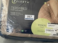 Zelesta teddybed fluffy taupe 200 x 200 300 gr - afbeelding 2 van  3