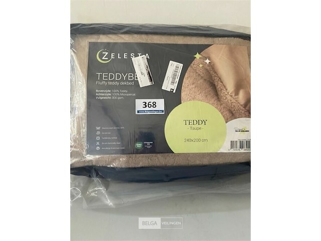 Zelesta teddybed fluffy taupe 240 x 200 - afbeelding 2 van  3