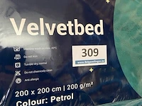 Zelesta velvetbed petrol kleur 200 x 200 200 gr - afbeelding 3 van  3
