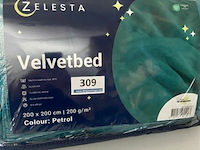 Zelesta velvetbed petrol kleur 200 x 200 200 gr - afbeelding 1 van  3