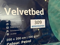 Zelesta velvetbed petrol kleur 200 x 200 200 gr - afbeelding 3 van  3