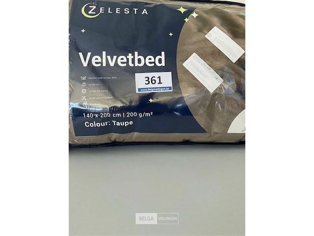 Zelesta velvetbed taupe 140 x 200 200 gr - afbeelding 1 van  3