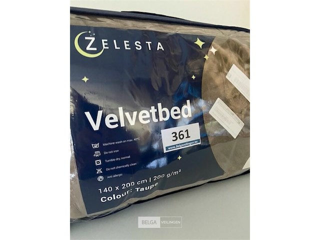 Zelesta velvetbed taupe 140 x 200 200 gr - afbeelding 3 van  3