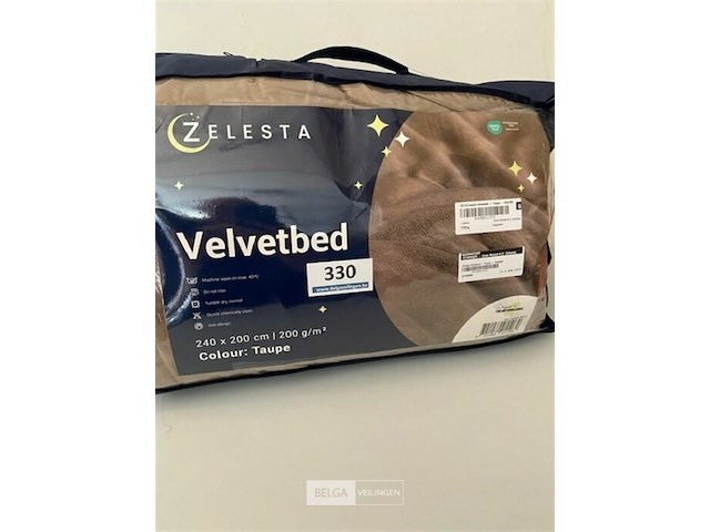 Zelesta velvetbed taupe 240 x 200 200 gr - afbeelding 2 van  3