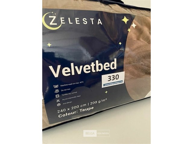 Zelesta velvetbed taupe 240 x 200 200 gr - afbeelding 3 van  3