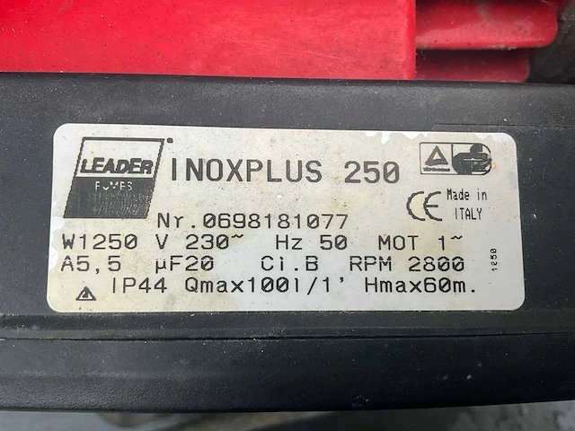 Zelfaanzuigende pomp leader inoxplus 250 - afbeelding 2 van  3