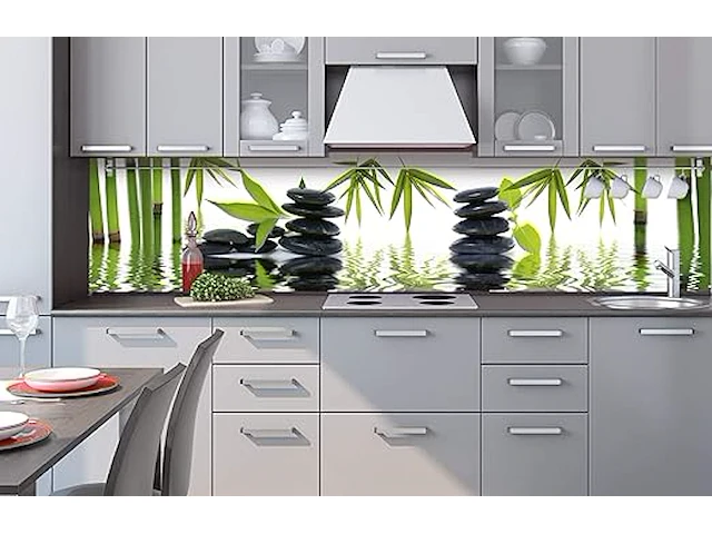 Zelfklevende achterwand waterdicht zen-stenen 260x60cm - afbeelding 2 van  3