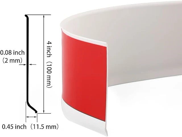 Zelfklevende vinyl plintstrip 10cm hoog, 6m op rol - afbeelding 4 van  5