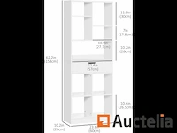 Zelfstandige houten boekenkast met lade - afbeelding 3 van  5