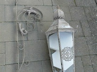 Zeshoekige hanglantaarn in een antieke, verweerde afwerking - afbeelding 1 van  4