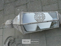 Zeshoekige hanglantaarn in een antieke, verweerde afwerking - afbeelding 4 van  4