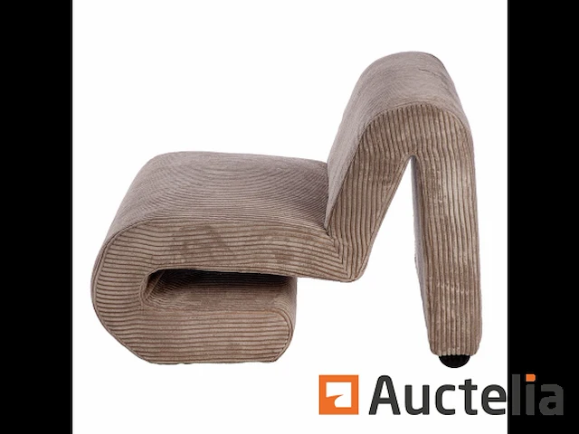 Zetel/hout/stoffen bank, beige nieuw verpakt - afbeelding 2 van  3