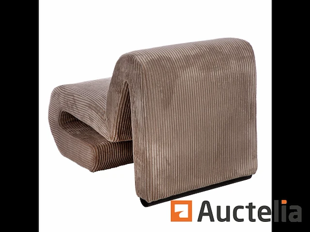 Zetel/hout/stoffen bank, beige nieuw verpakt - afbeelding 3 van  3