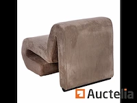 Zetel/hout/stoffen bank, beige nieuw verpakt - afbeelding 3 van  3