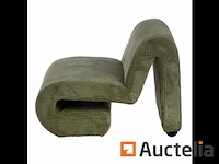 Zetel/hout/stoffen bank, groen nieuw verpakt - afbeelding 1 van  3