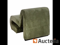 Zetel/hout/stoffen bank, groen nieuw verpakt - afbeelding 3 van  3
