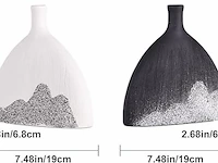 Zhanyun zwart-wit keramische vaas tweedelig - afbeelding 2 van  4