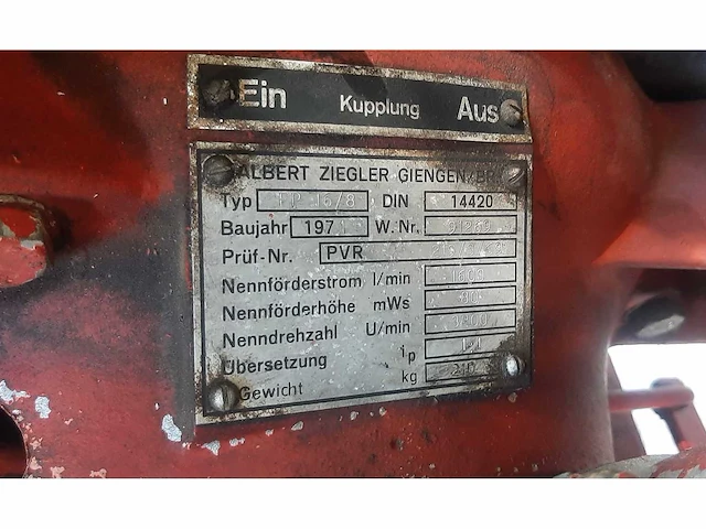 Ziegler fp 16/08 pomp motor brandweer pomp motor - afbeelding 7 van  8
