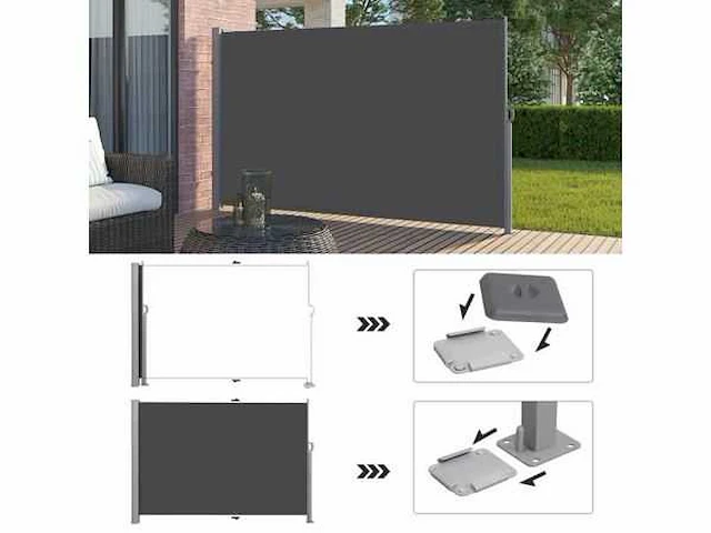 Zijluifel 2 x 4 m (h x b), voor balkon en terras - afbeelding 4 van  4