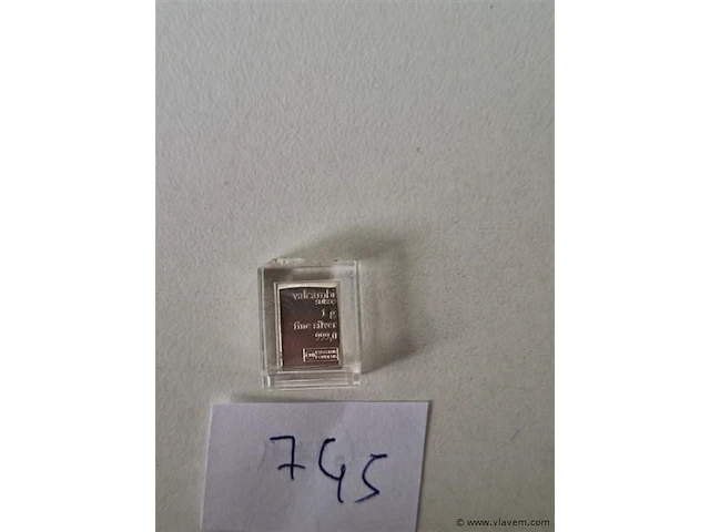 Zilver 999 bar 1 gram - afbeelding 2 van  4