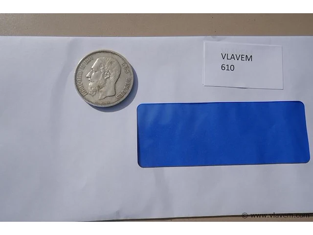 Zilveren munt 5 francs leopold iii - afbeelding 1 van  1