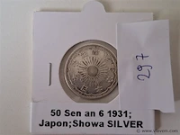 Zilveren munt japan - afbeelding 1 van  3