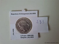 Zilveren munt napoleon - afbeelding 1 van  3