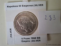 Zilveren munt napoleon - afbeelding 2 van  3