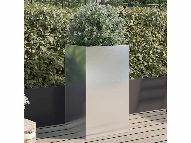 Zilveren plantenbak 42x38x75 cm rvs (x2) - afbeelding 13 van  14