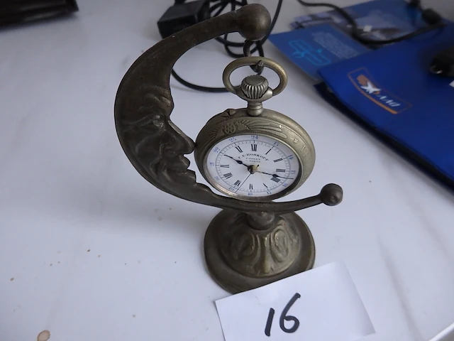 Zilveren zak uurwerk met houder f,f,roskoff - afbeelding 1 van  3