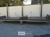 Zit-/ligbank voor de tuin met kussens 2x250 cm - afbeelding 1 van  3