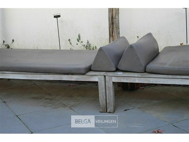 Zit-/ligbank voor de tuin met kussens 2x250 cm - afbeelding 3 van  3