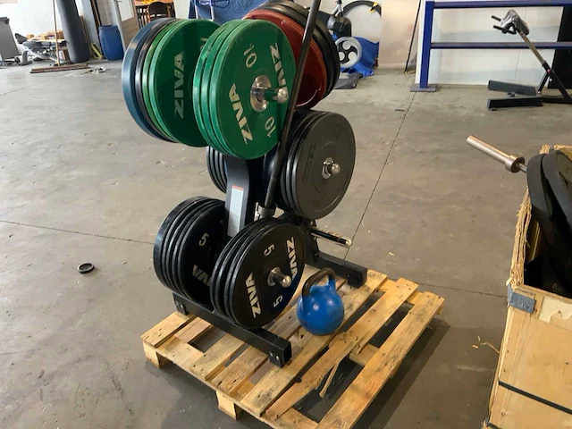 Ziva bumper plates 50mm 210kg met pure rek krachtstation - afbeelding 4 van  7