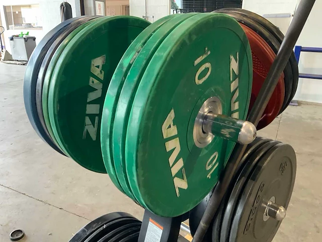 Ziva bumper plates 50mm 210kg met pure rek krachtstation - afbeelding 5 van  7