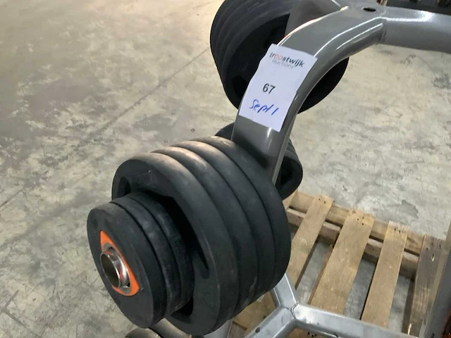 Ziva pu schijven met rek 4x20;20x10;4x5;4x1,25kg krachtstation - afbeelding 4 van  5