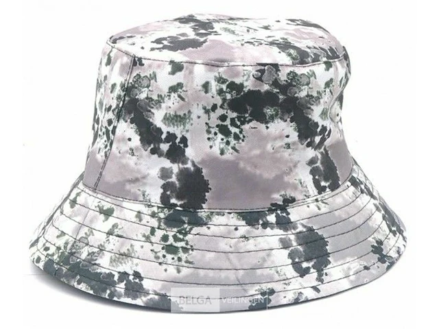 Zomers/festival hoedje- unisex- camouflage bucket hat grey - afbeelding 1 van  1