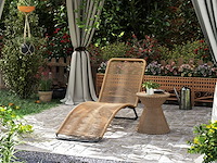 Zonnebadende, geweven hars ligstoel - afbeelding 1 van  6