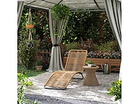 Zonnebadende, geweven hars ligstoel - afbeelding 2 van  6